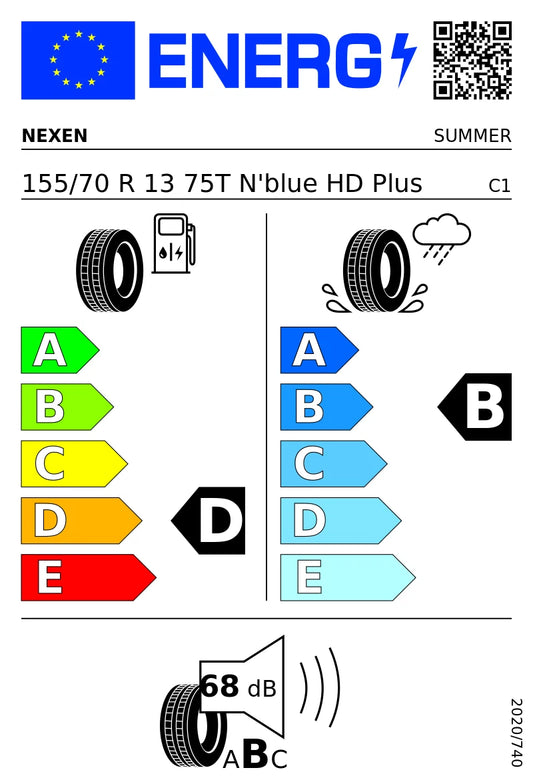 PNEUMATICI NUOVI 155/70 R13 NEXEN NBLUE HD PLUS 75T ESTIVI