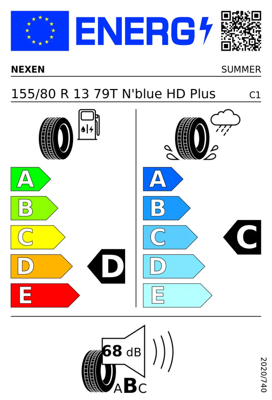 PNEUMATICI NUOVI 155/80 R13 NEXEN NBLUE HD PLUS 79T ESTIVO