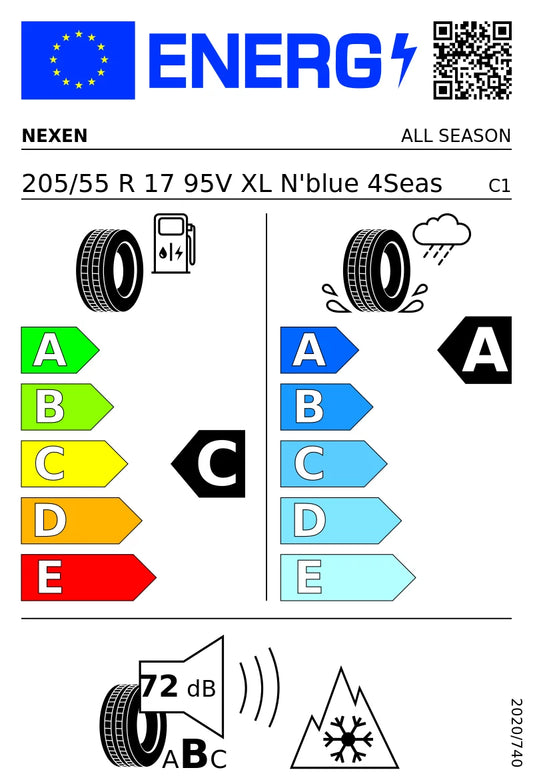 PNEUMATICI NUOVI NEXEN 205/55 R17 XL 95V 4PR TL N’BLUE 4STAGIONI 2