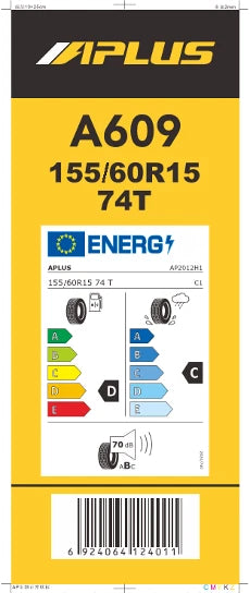 PNEUMATICI NUOVI A-PLUS 155/60 R15 A609 74T ESTIVO