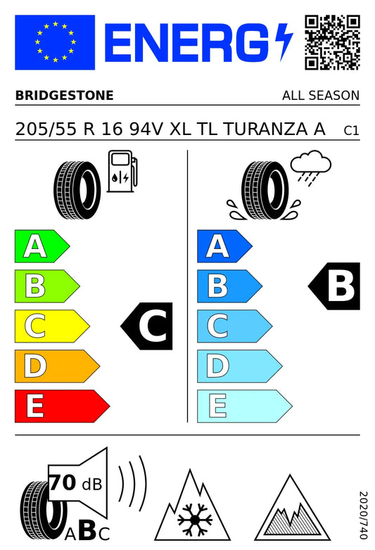 PNEUMATICI NUOVI BRIDGESTONE205/55 R16 XL 94V TL TURANZA6 4STAGIONI