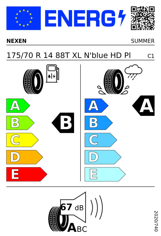 PNEUMATICI NUOVI NEXEN 175/70 R14 XL 88T TL NBLUE HD PLUS ESTIVO