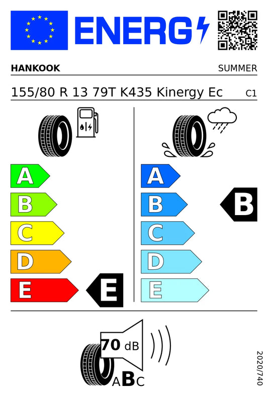 PNEUMATICI NUOVI 155/80 R13 HANKOOK K435 KINERGY ECO2 79T ESTIVO