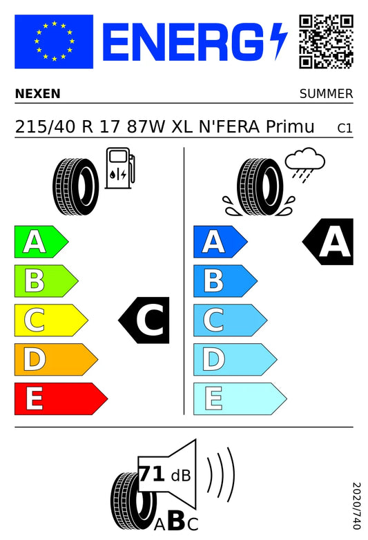 PNEUMATICI NUOVI NEXEN 215/40 R17 XL 87W TL NFERA PRIMUS ESTIVI
