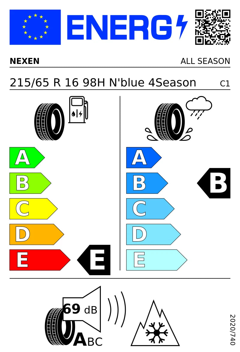 PNEUMATICI NUOVI NEXEN 215/65 R16 98H TL N’BLUE 4 STAGIONI