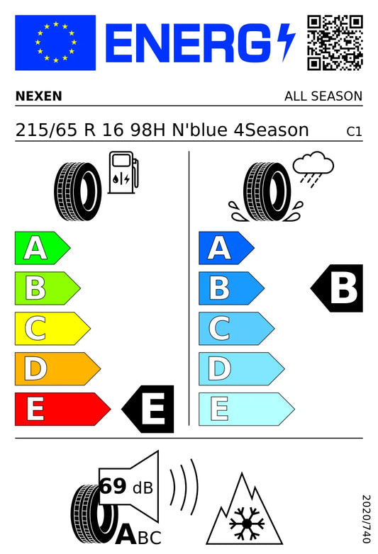 PNEUMATICI NUOVI NEXEN 215/65 R16 98H TL N’BLUE 4 STAGIONI