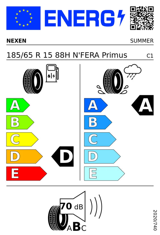 PNEUMATICI NUOVI NEXEN 185/65 R15 88H TL NFERA PRIMUS ESTIVI