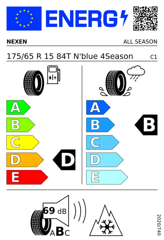 PNEUMATICI NUOVI NEXEN 175/65 R15 84T TL N’BLUE 4 SEASON 4STAGIONI