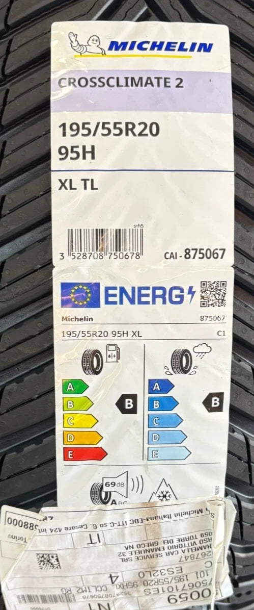 PNEUMATICI NUOVI MICHELIN 195/55 R20 CROSSCLIMATE2 95H XL 4STAGIONI