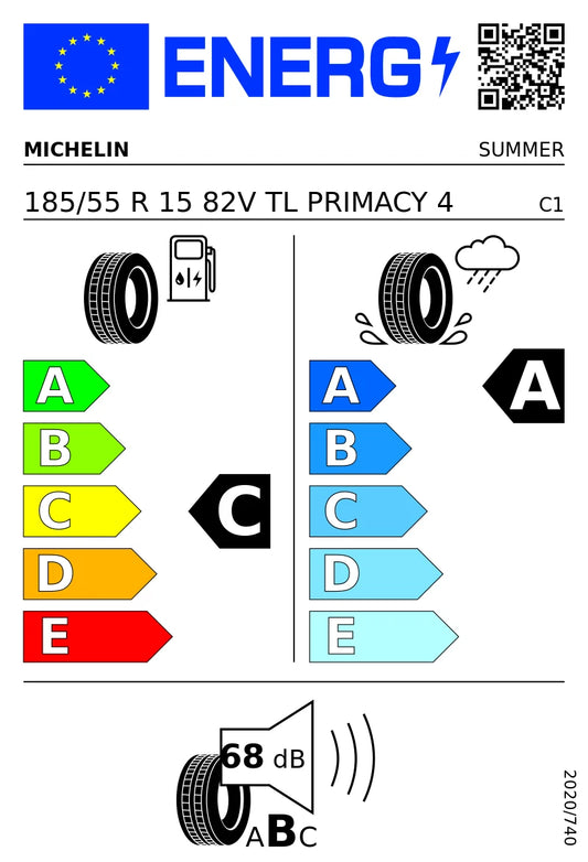 PNEUMATICI NUOVI MICHELIN 185/55 R15 82V TL PRIMACY 4 ESTIVO