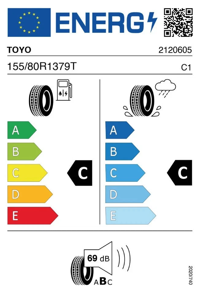 PNEUMATICI NUOVI 155/80 R13 TOYO NANOENERGY 3 79T TL ESTIVO